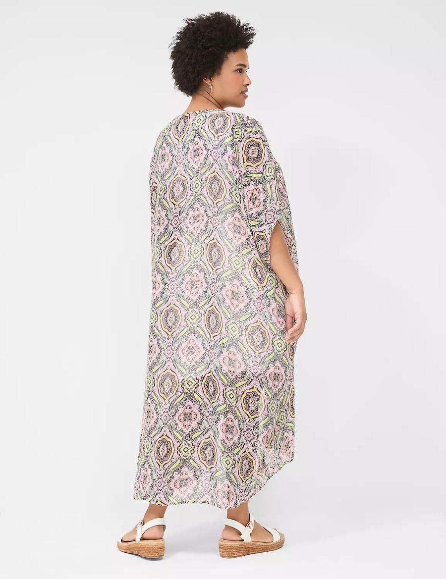 Women Lane Bryant Maxi Chiffon Overpiece Robe Multicolor | IJY636LB