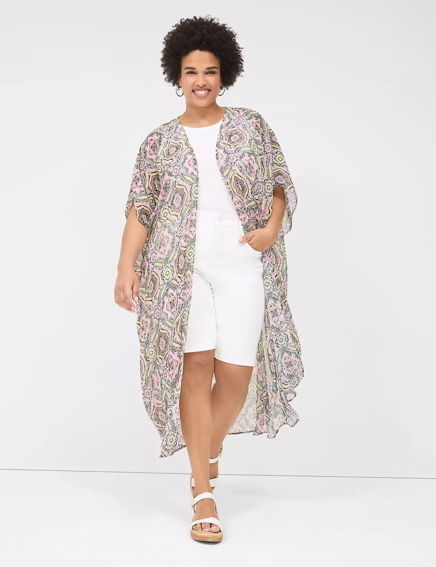 Women Lane Bryant Maxi Chiffon Overpiece Robe Multicolor | IJY636LB