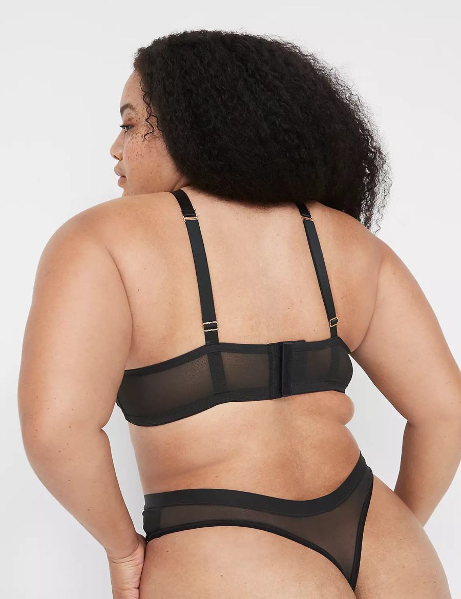 Women Lane Bryant Mesh Bandeau Bralettes Black | GMG9822AS