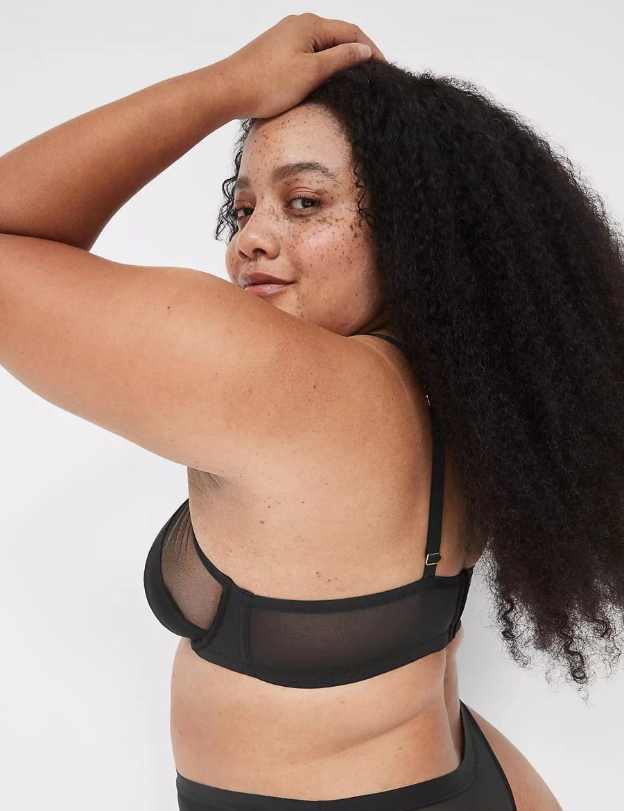 Women Lane Bryant Mesh Bandeau Bralettes Black | GMG9822AS