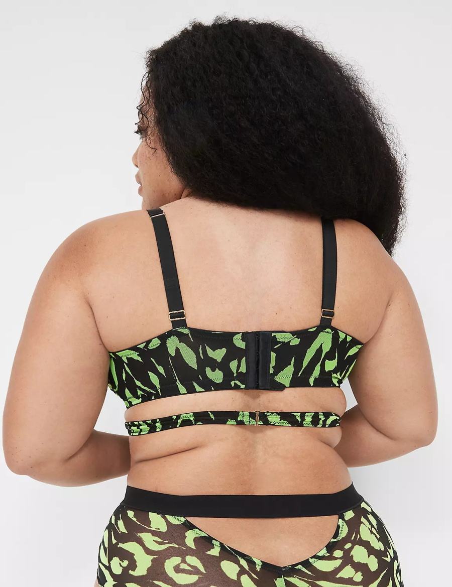 Women Lane Bryant Mesh Crossover Strappy Bralettes Green | XXT729GX