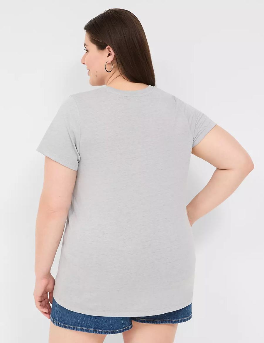 Women Lane Bryant Minnie Sunshine On My Mind Graphic Tee T Shirts Grey | IBN7393BJ