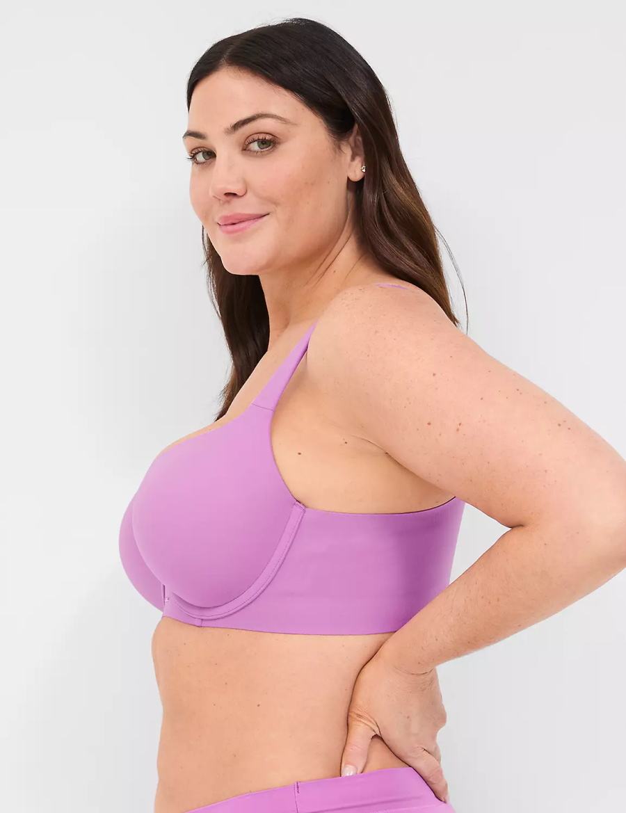 Women Lane Bryant Modern Luxe Lightly Lined Balconette Bra Purple | KAH3065HX