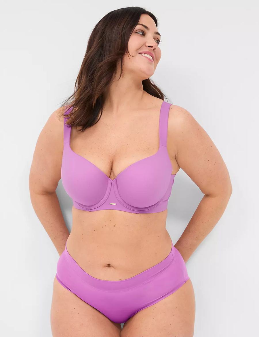 Women Lane Bryant Modern Luxe Lightly Lined Balconette Bra Purple | KAH3065HX