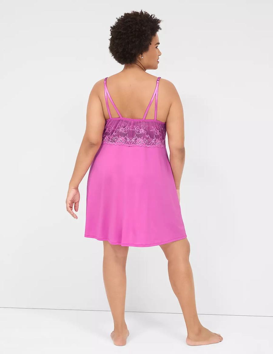 Women Lane Bryant Modern Romance Chemise Dress Purple | TDS8450UX