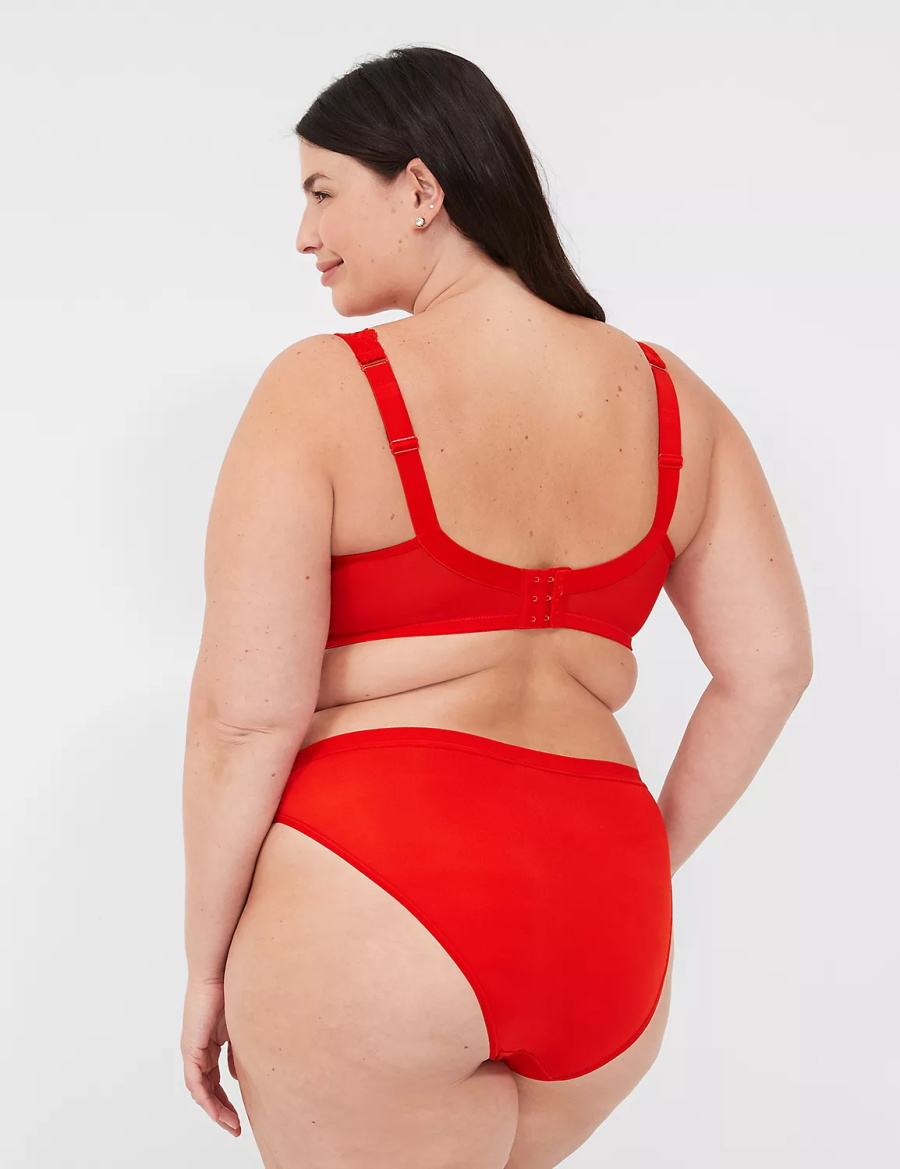 Women Lane Bryant No-Show French Cut Briefs Red | ATC4153ZQ