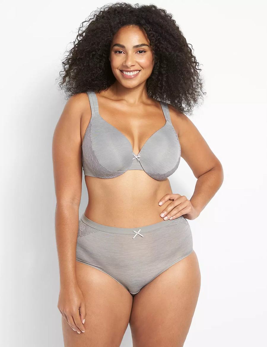 Women Lane Bryant No-Show Full Briefs Grey | GIT1450FS