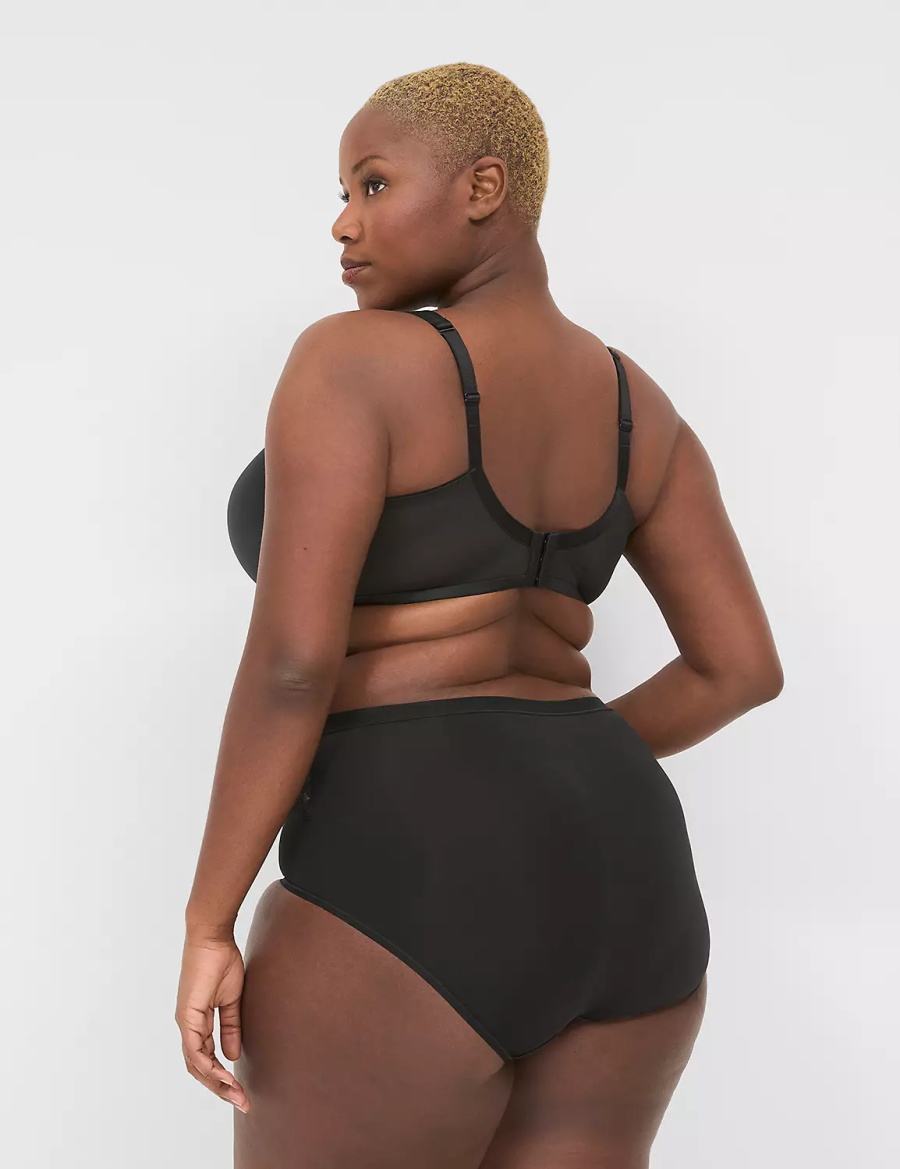 Women Lane Bryant No-Show Full with Lace Briefs Black | MME8888NG