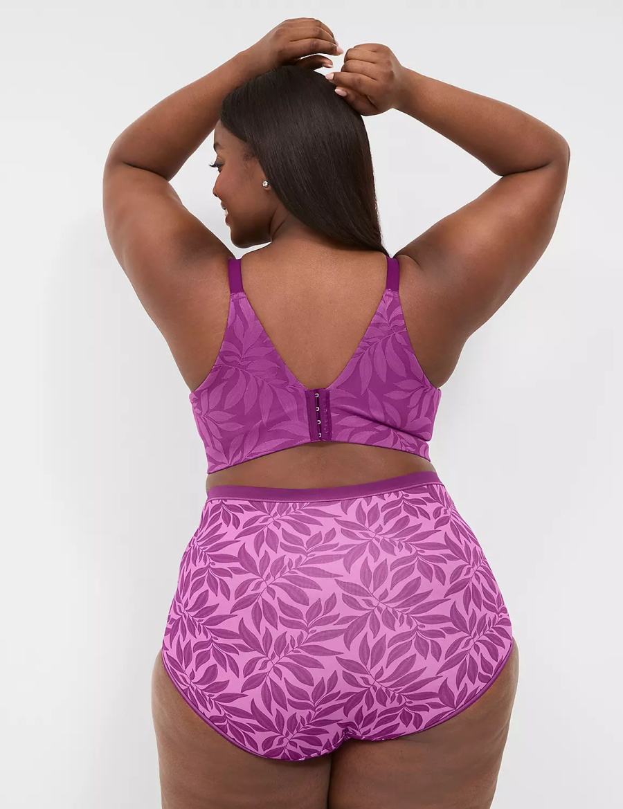 Women Lane Bryant No-Show High-Waist Briefs Purple | QKV78DP