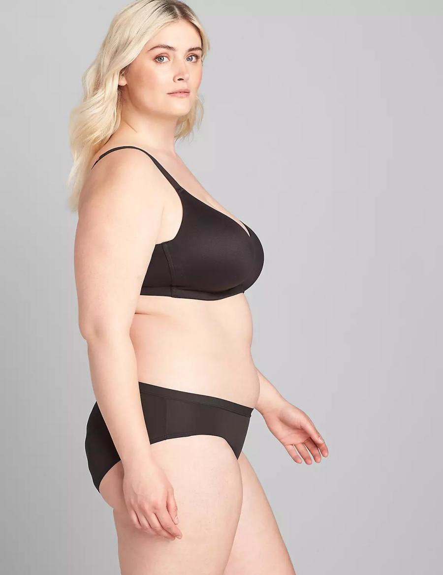 Women Lane Bryant No-Wire Bralettes Black | YOE9562BY