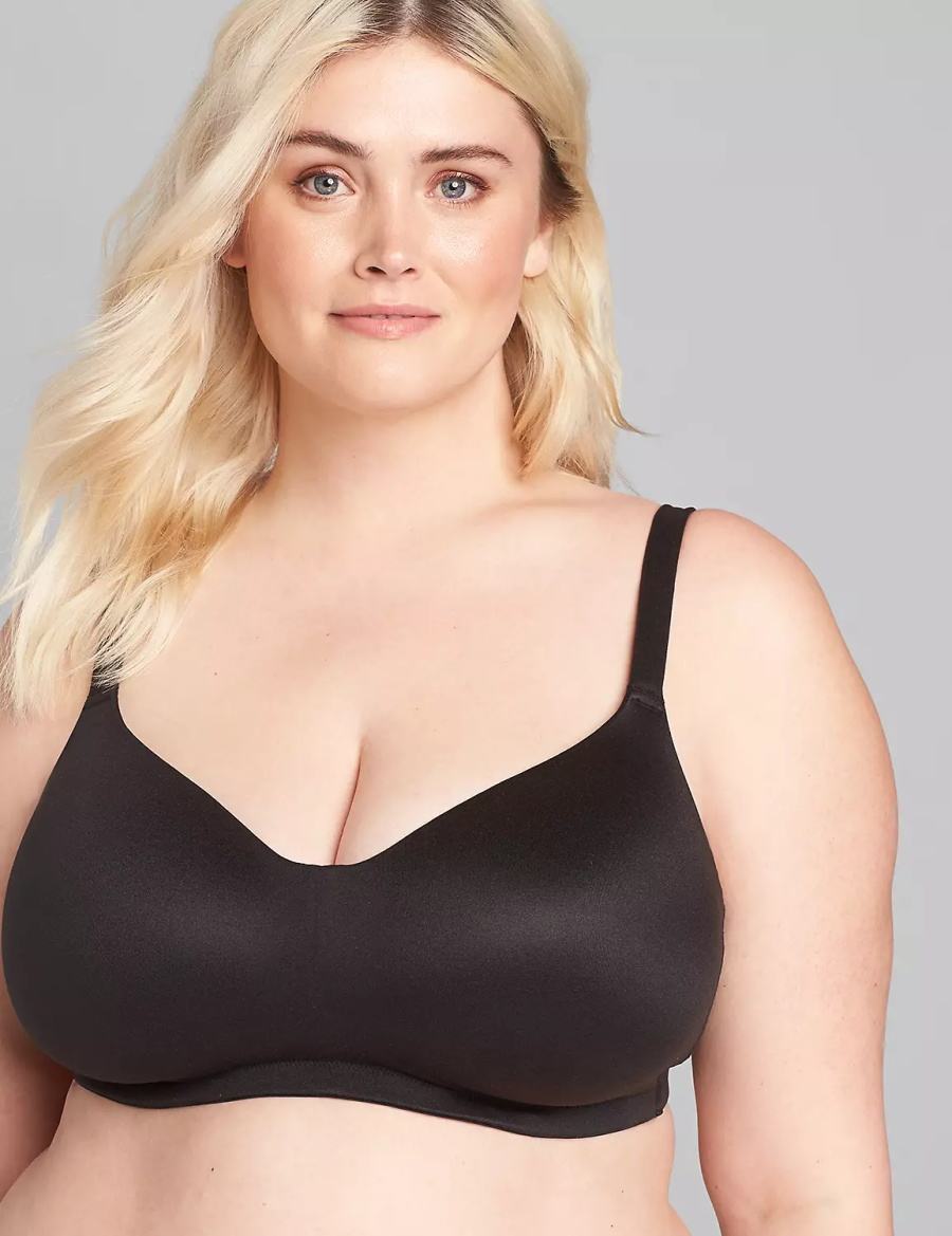 Women Lane Bryant No-Wire Bralettes Black | YOE9562BY