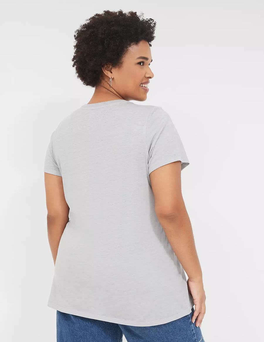 Women Lane Bryant Nurse Graphic Tee T Shirts Grey | GNT7091CD