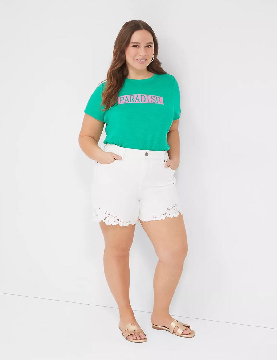 Women Lane Bryant Paradise Graphic Tee T Shirts Turquoise | NMF5976HD