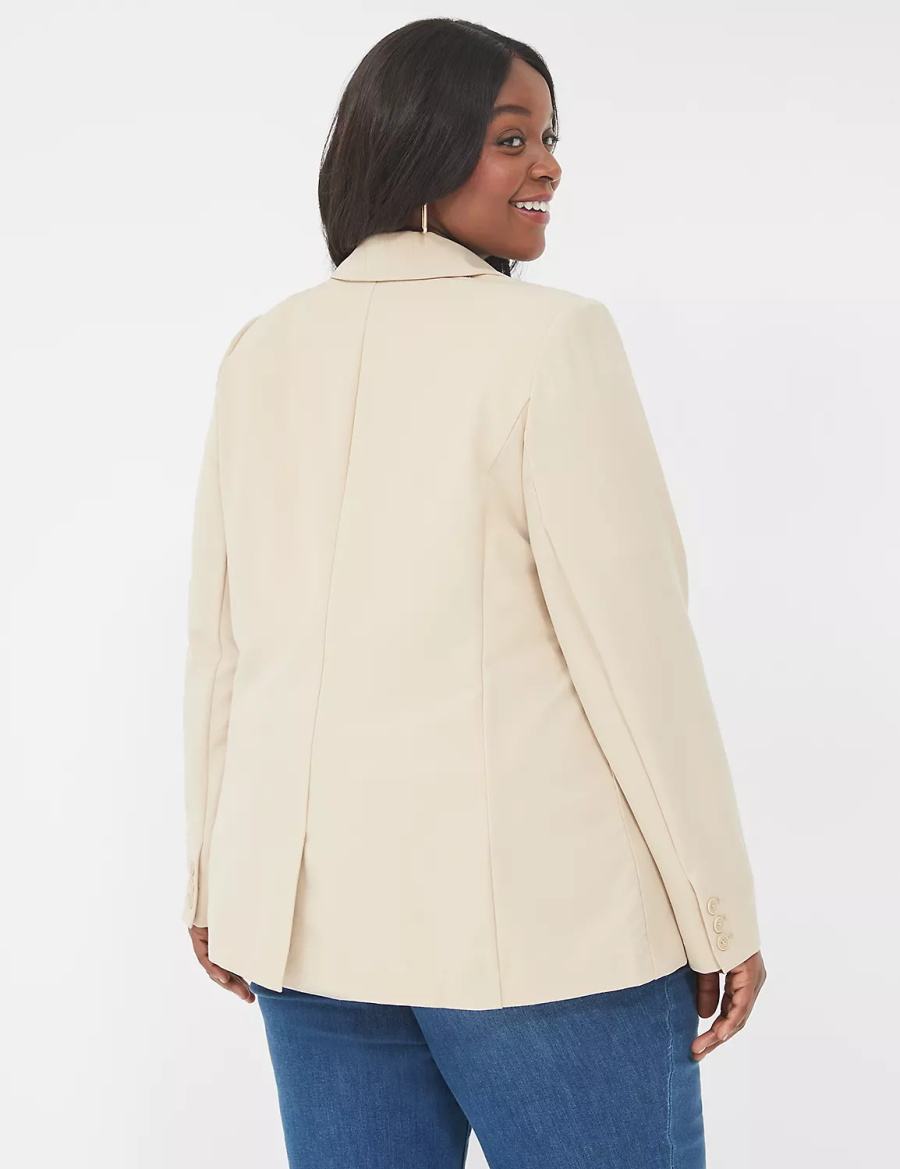 Women Lane Bryant Perfect Drape Blazers Khaki | MSN6116BM