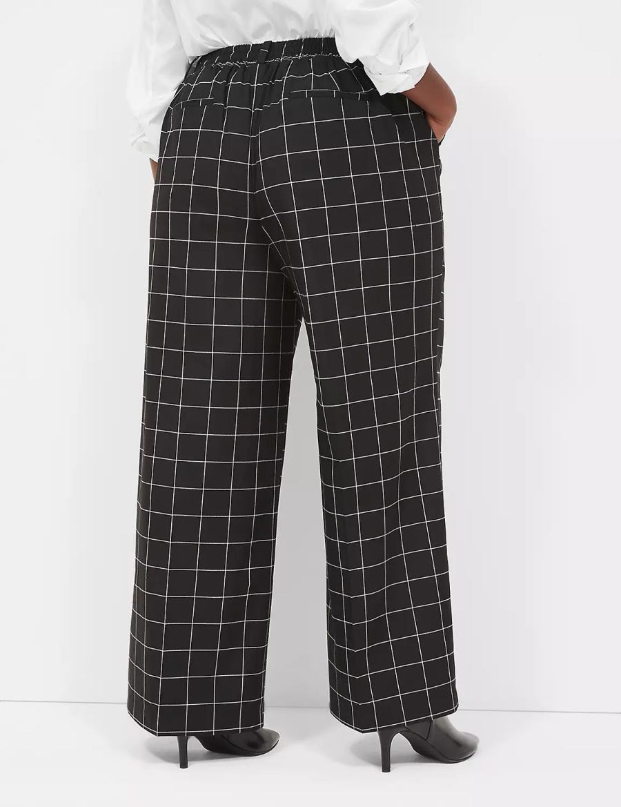 Women Lane Bryant Perfect Drape Pull-On High-Rise Wide Leg Pants Black | XNC3884HP