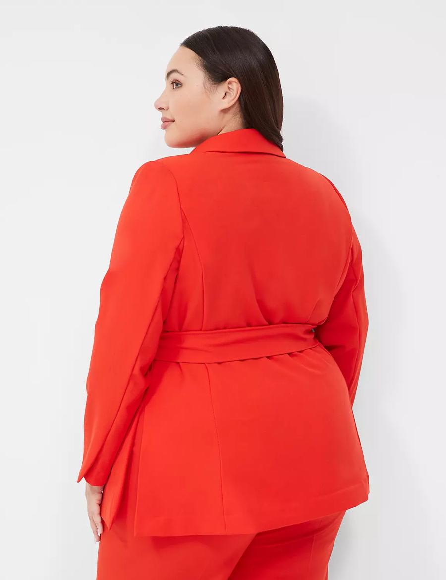 Women Lane Bryant Perfect Drapeed Blazers Red | ZIJ6218VP