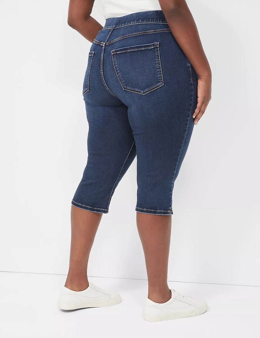 Women Lane Bryant Pull-On Fit High-Rise Pedal Jeggings Blue | TLV1740HP