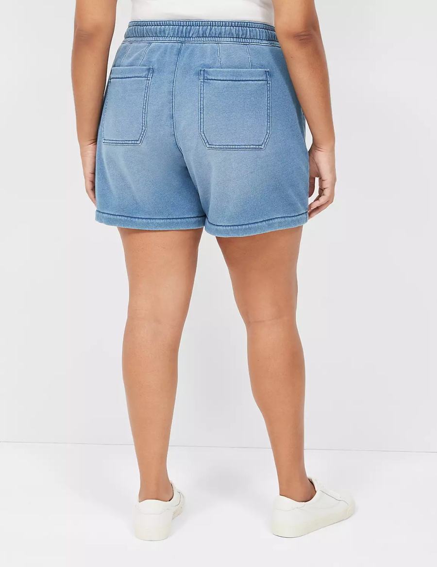 Women Lane Bryant Pull-On Fit Relaxed Knit Shorts Light Blue | VYJ8836AU