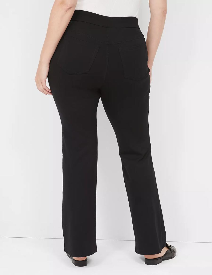 Women Lane Bryant Pull-On Ponte Boot Pants Black | IJY3379NQ