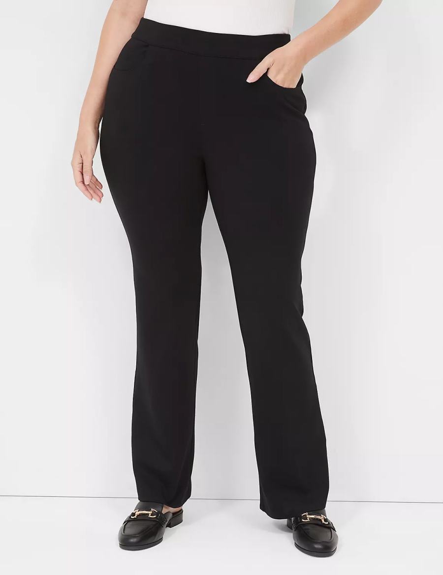 Women Lane Bryant Pull-On Ponte Boot Pants Black | IJY3379NQ