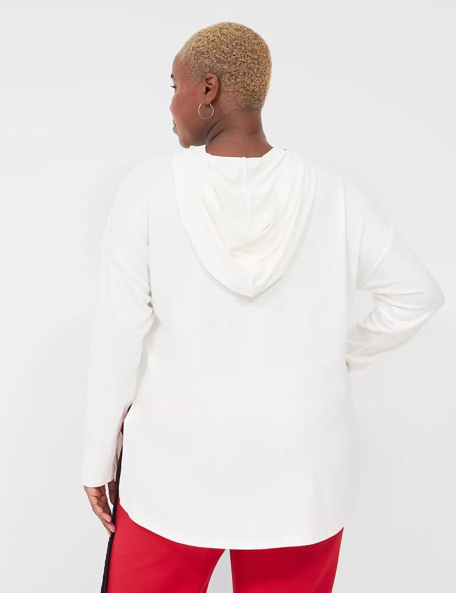 Women Lane Bryant Relaxed Love More Graphic Hoodie White | CMD3985WV