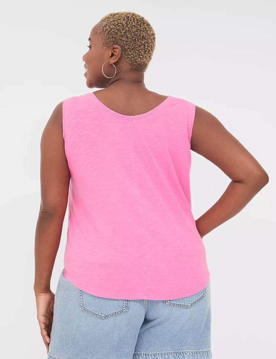 Women Lane Bryant Scoop-Neck Tank Top Pink | HZT2842HY