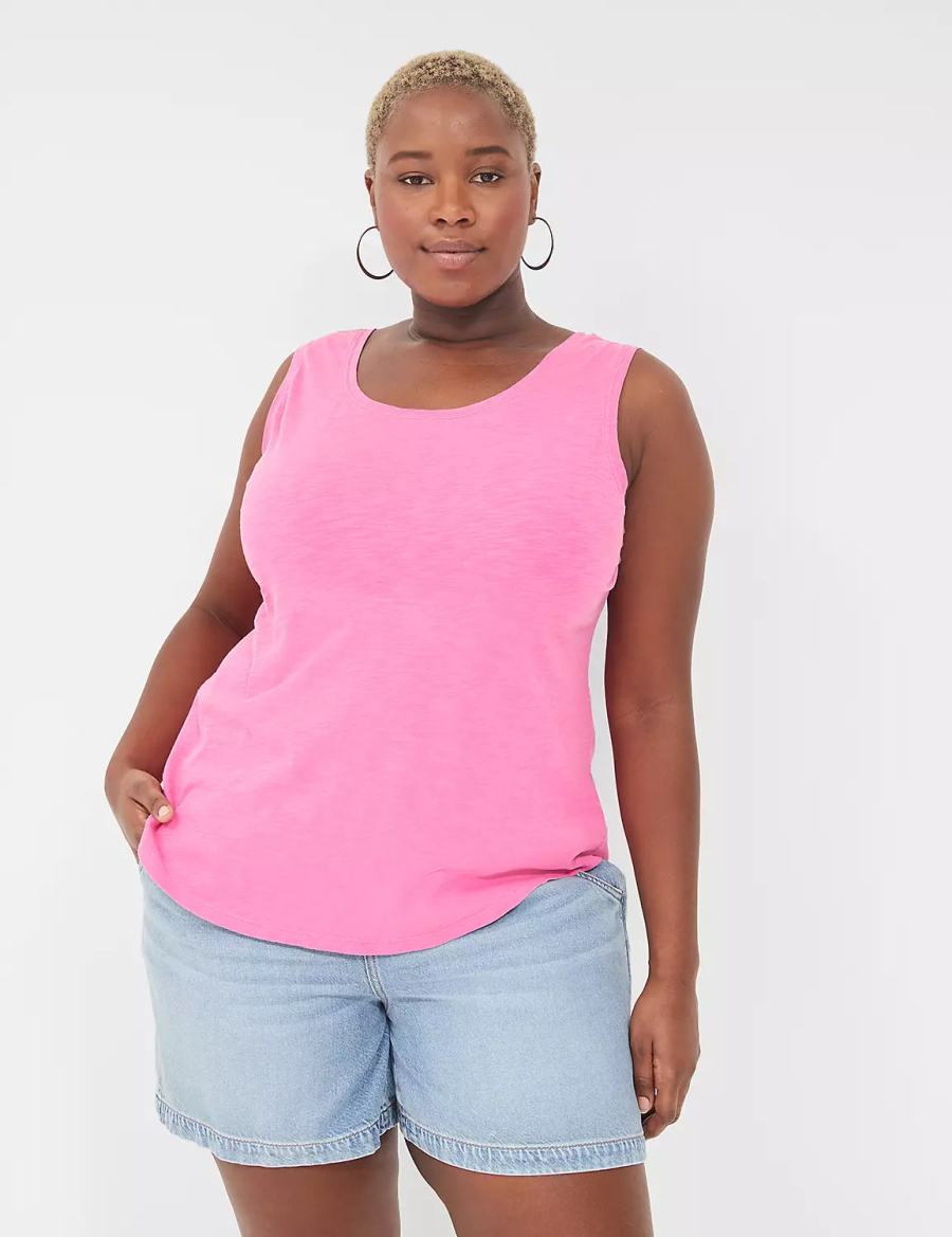 Women Lane Bryant Scoop-Neck Tank Top Pink | HZT2842HY