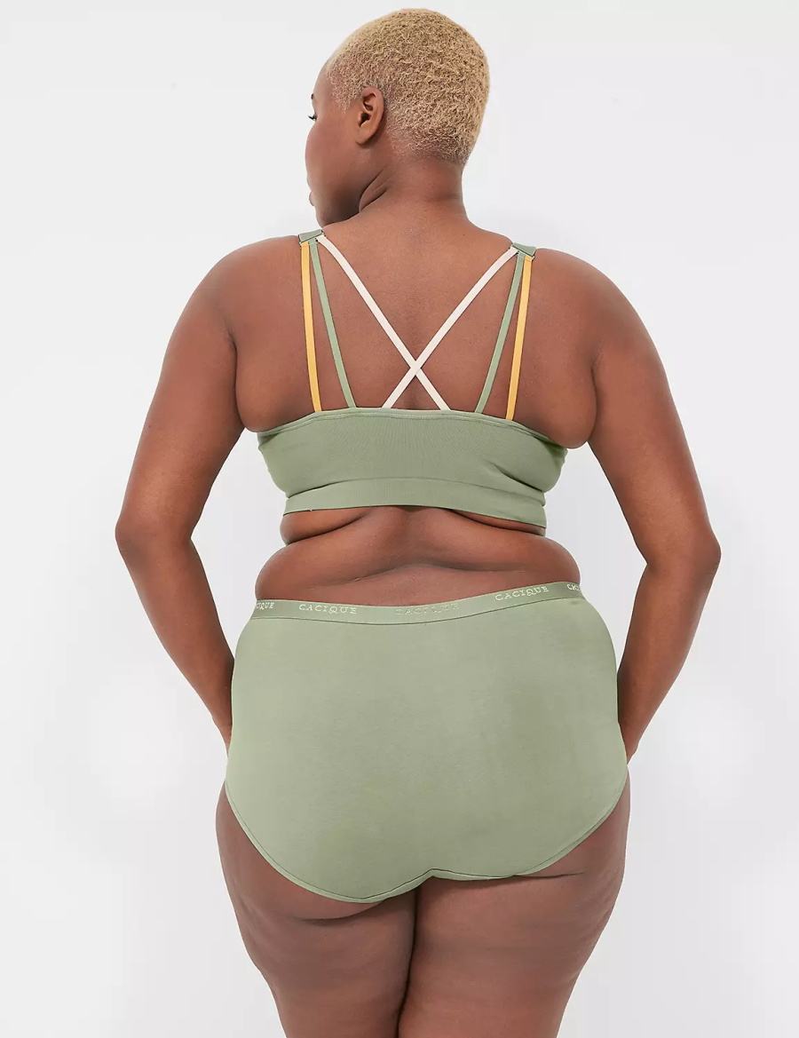 Women Lane Bryant Seamless Strappy-Back Bralettes Green | FQW8457AO