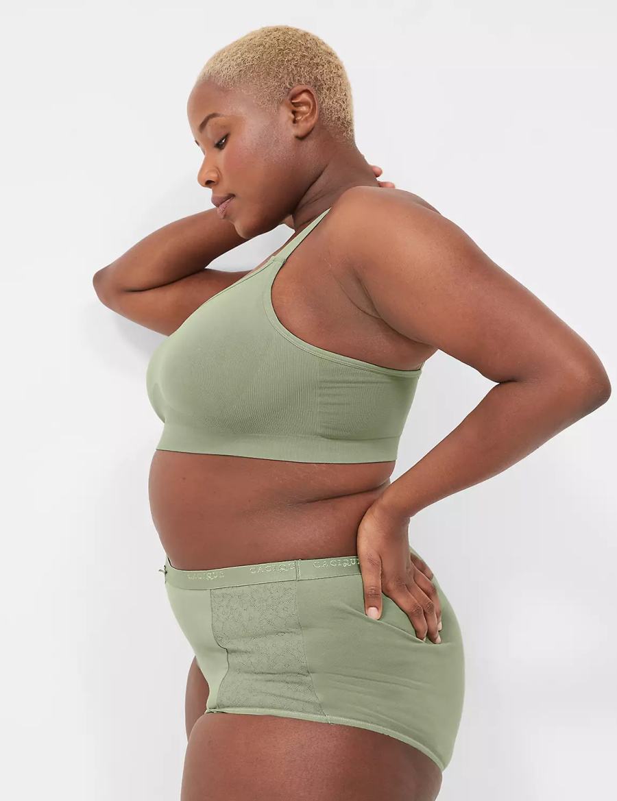 Women Lane Bryant Seamless Strappy-Back Bralettes Green | FQW8457AO