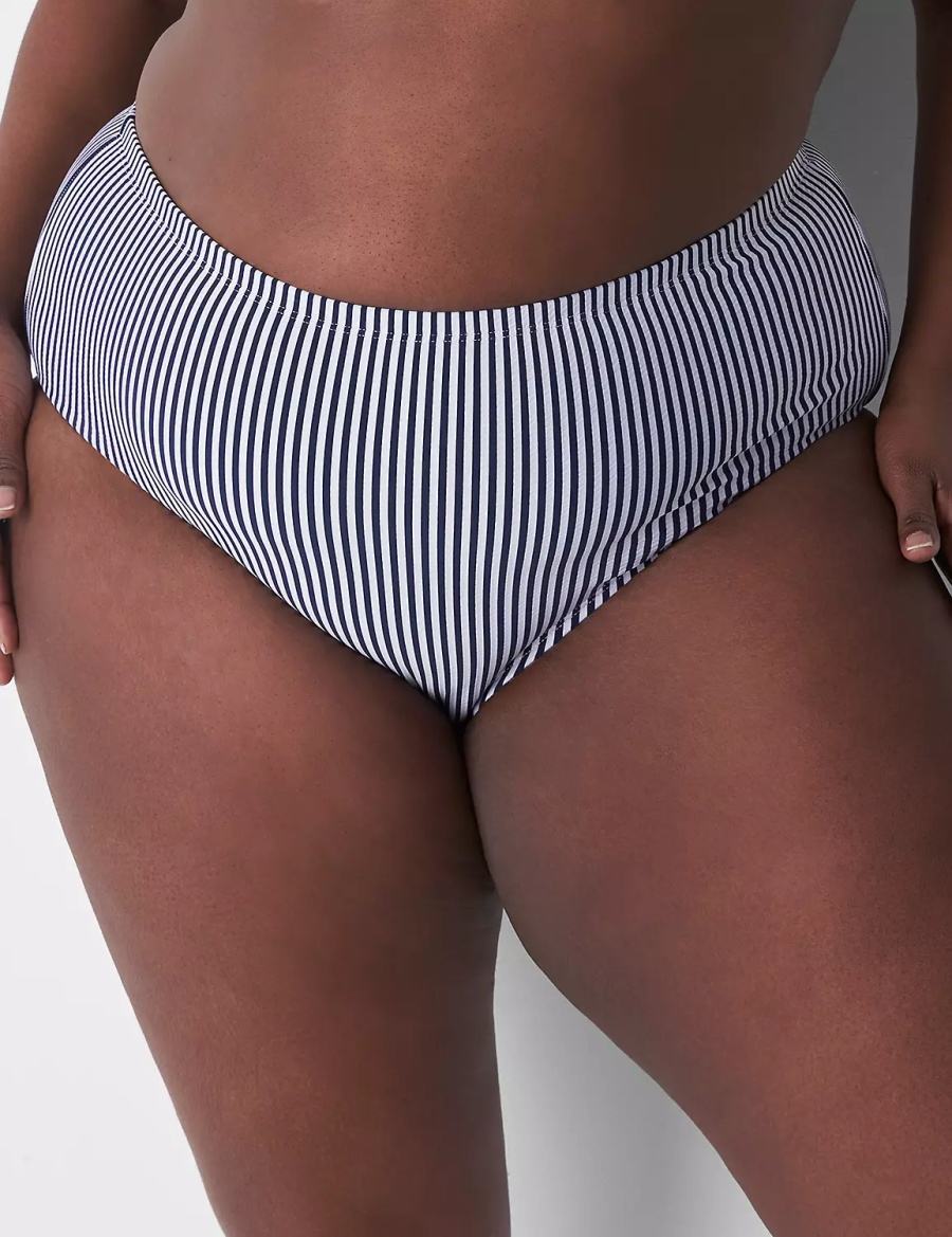 Women Lane Bryant Seersucker Swim Briefs Blue | AEP9822VL