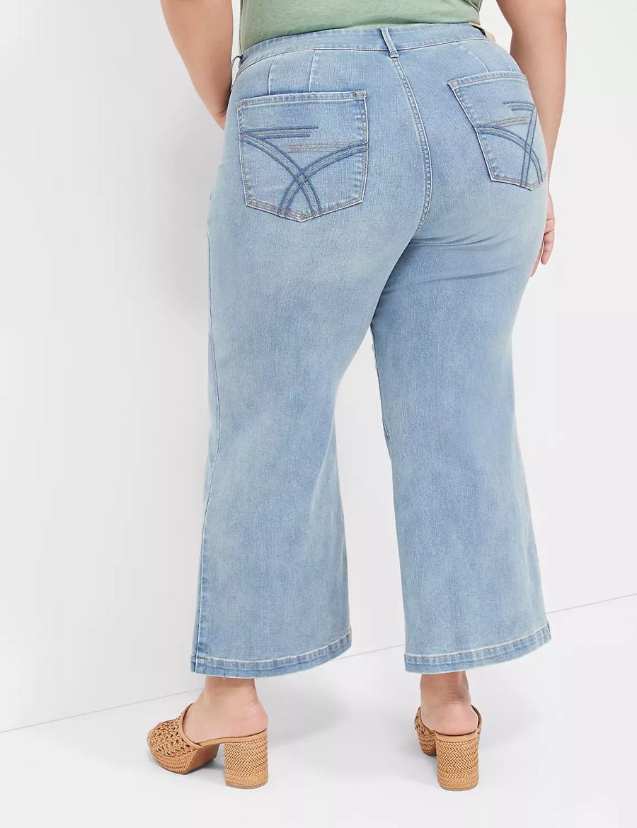 Women Lane Bryant Seven7 Pull-On Weekender Cropped Jeans Blue | BDC2841RW