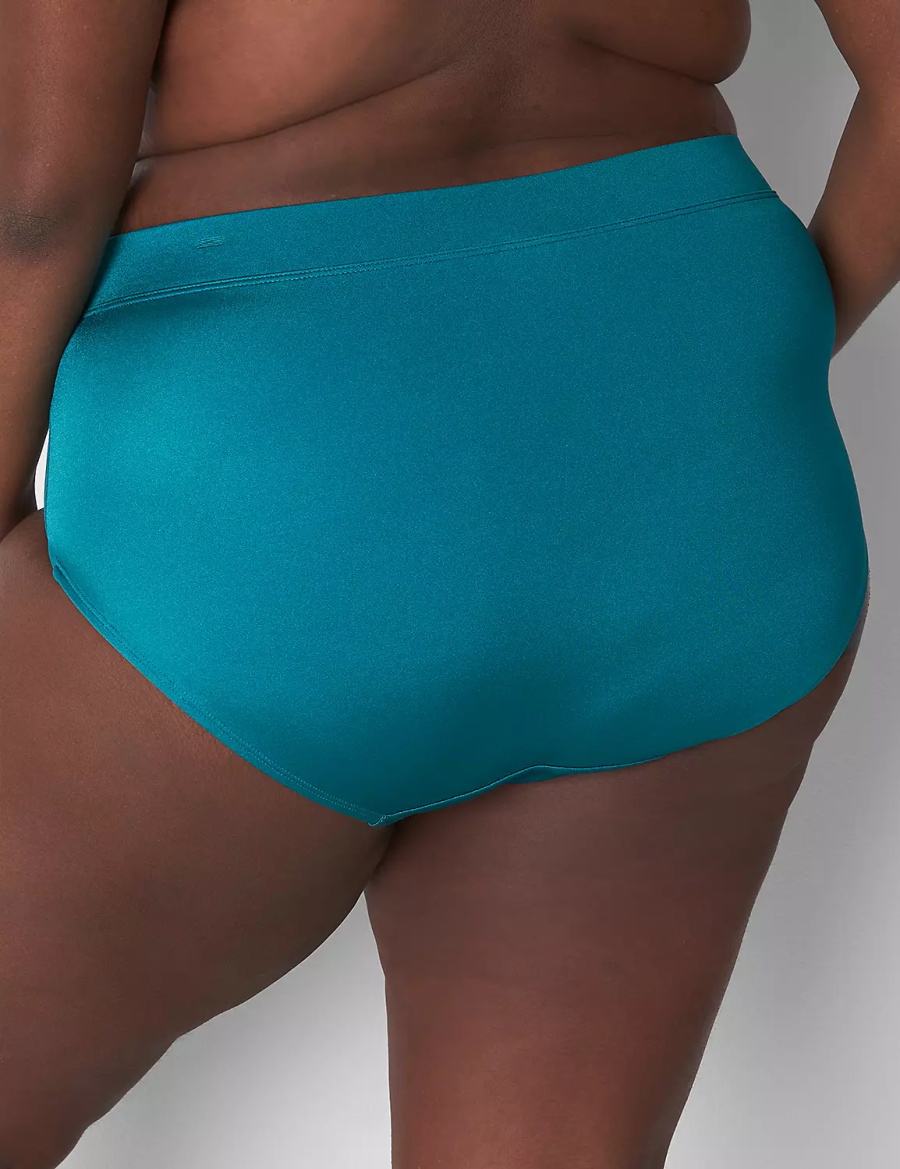 Women Lane Bryant Shimmer Swim Briefs Green | ZEJ1539KH