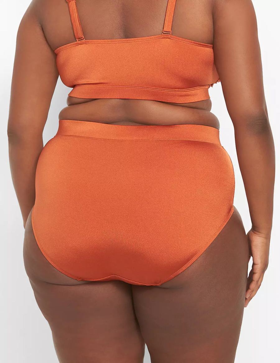 Women Lane Bryant Shimmer Swim Briefs Orange | SQA3295YZ