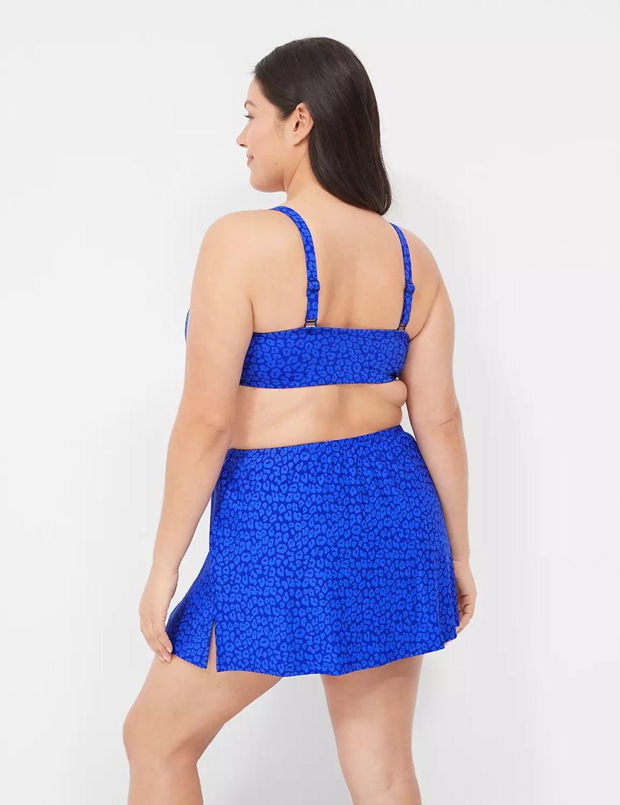 Women Lane Bryant Side Slit Swim Skirts Blue | MTL4341TU