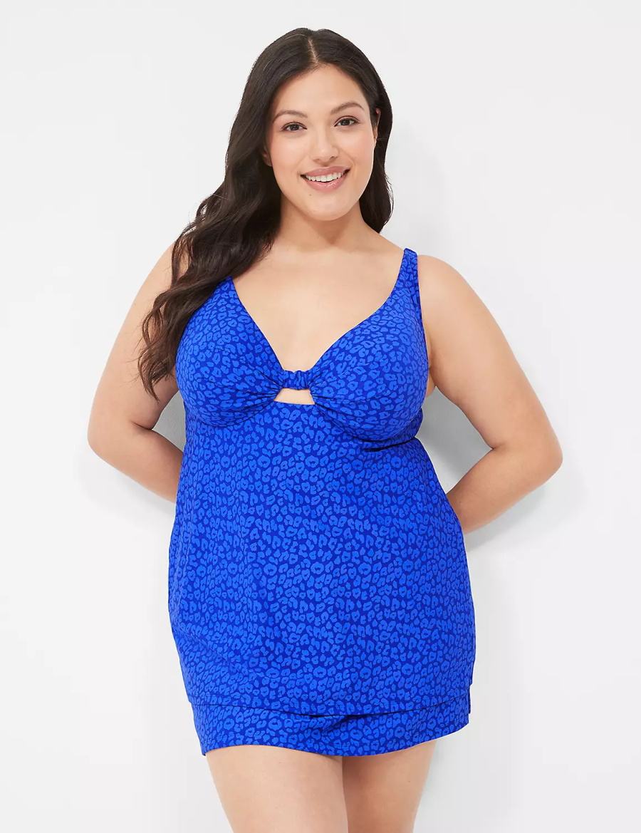 Women Lane Bryant Side Slit Swim Skirts Blue | MTL4341TU