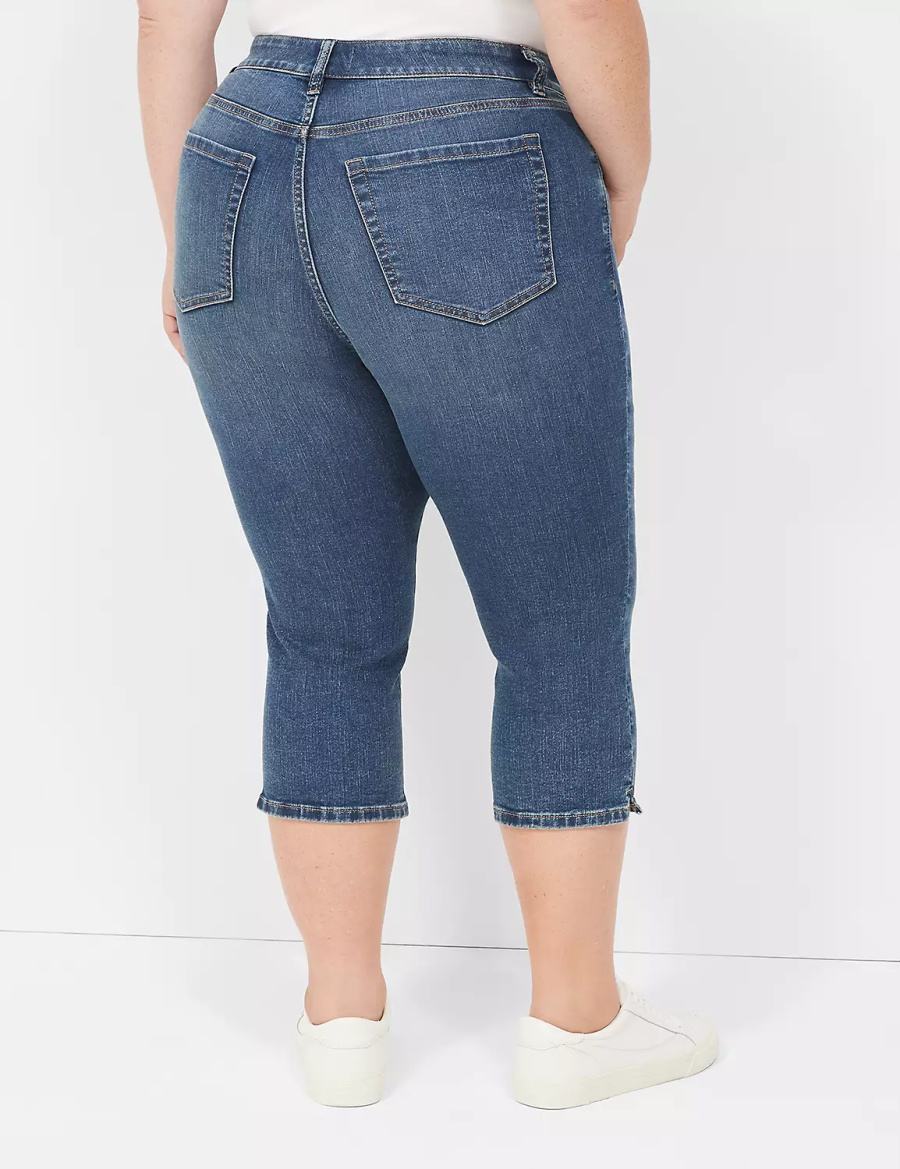 Women Lane Bryant Signature Fit High-Rise Pedal Jeans Dark Blue | GSK2947WP