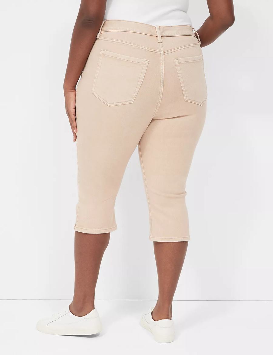 Women Lane Bryant Signature Fit High-Rise Color Pedal Jeans Brown | MXN1569PP