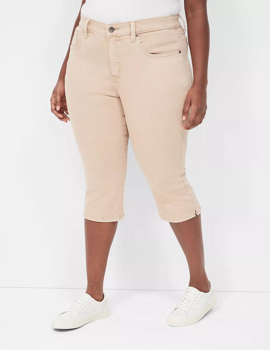 Women Lane Bryant Signature Fit High-Rise Color Pedal Jeans Brown | MXN1569PP