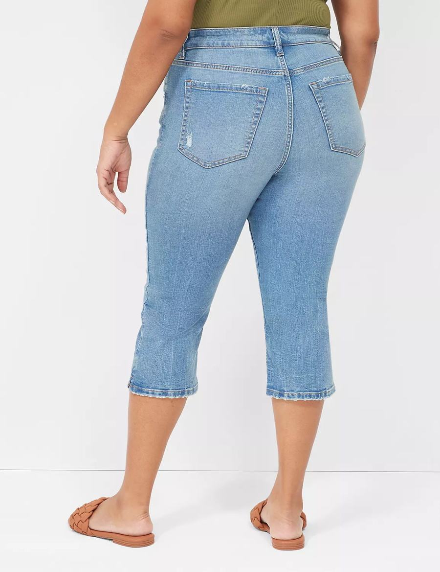 Women Lane Bryant Signature Fit High-Rise Pedal Jeans Blue | OTM722HY