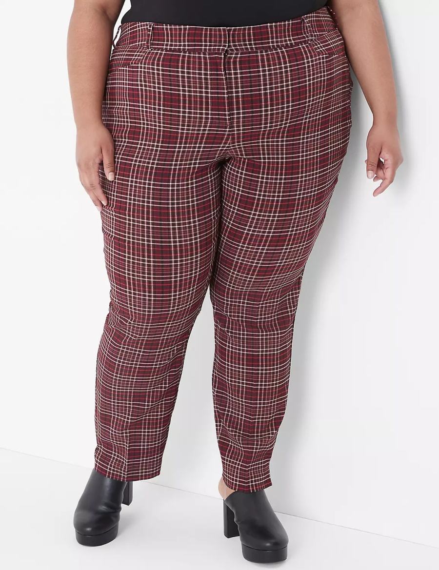 Women Lane Bryant Slim Ankle 4-Season Pants Red | GLL3382RB