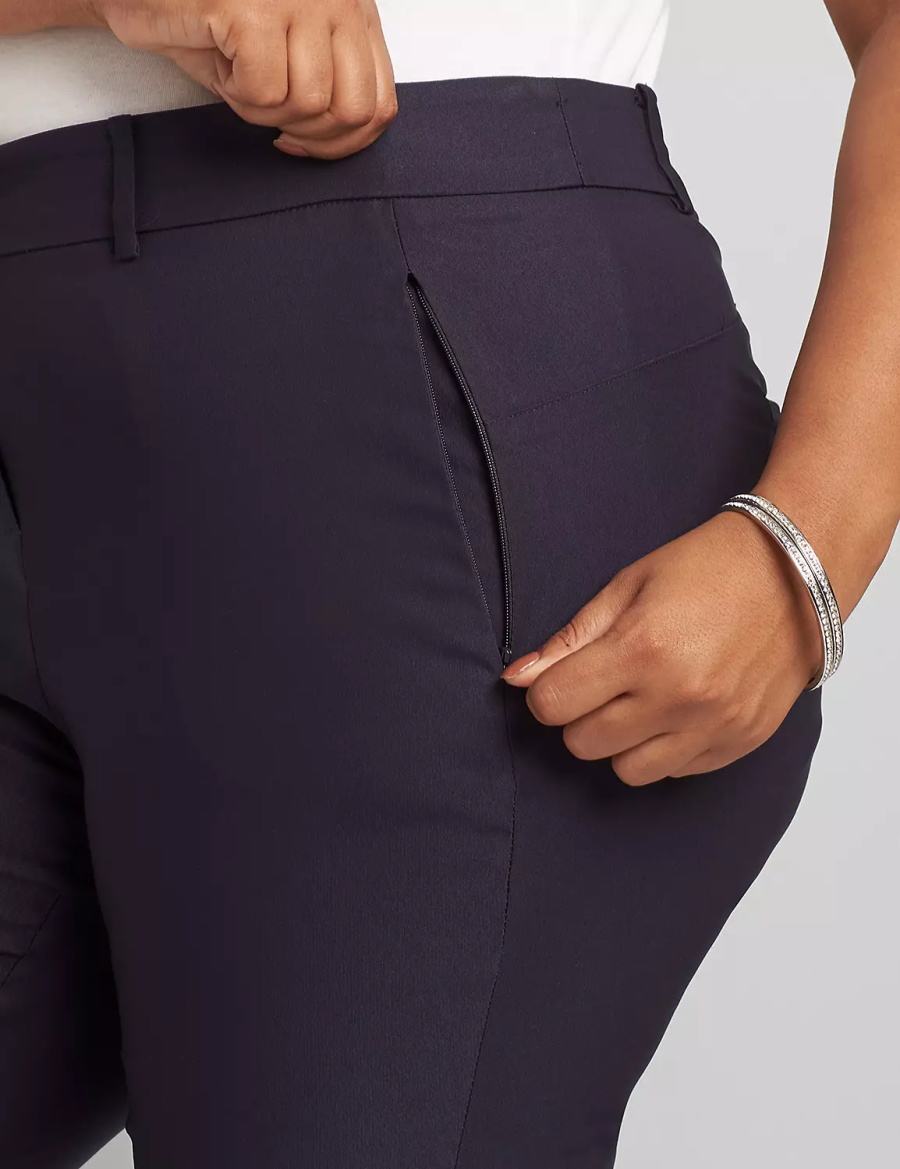 Women Lane Bryant Slim Ankle 4-Season Pants Blue | WJG5853FQ