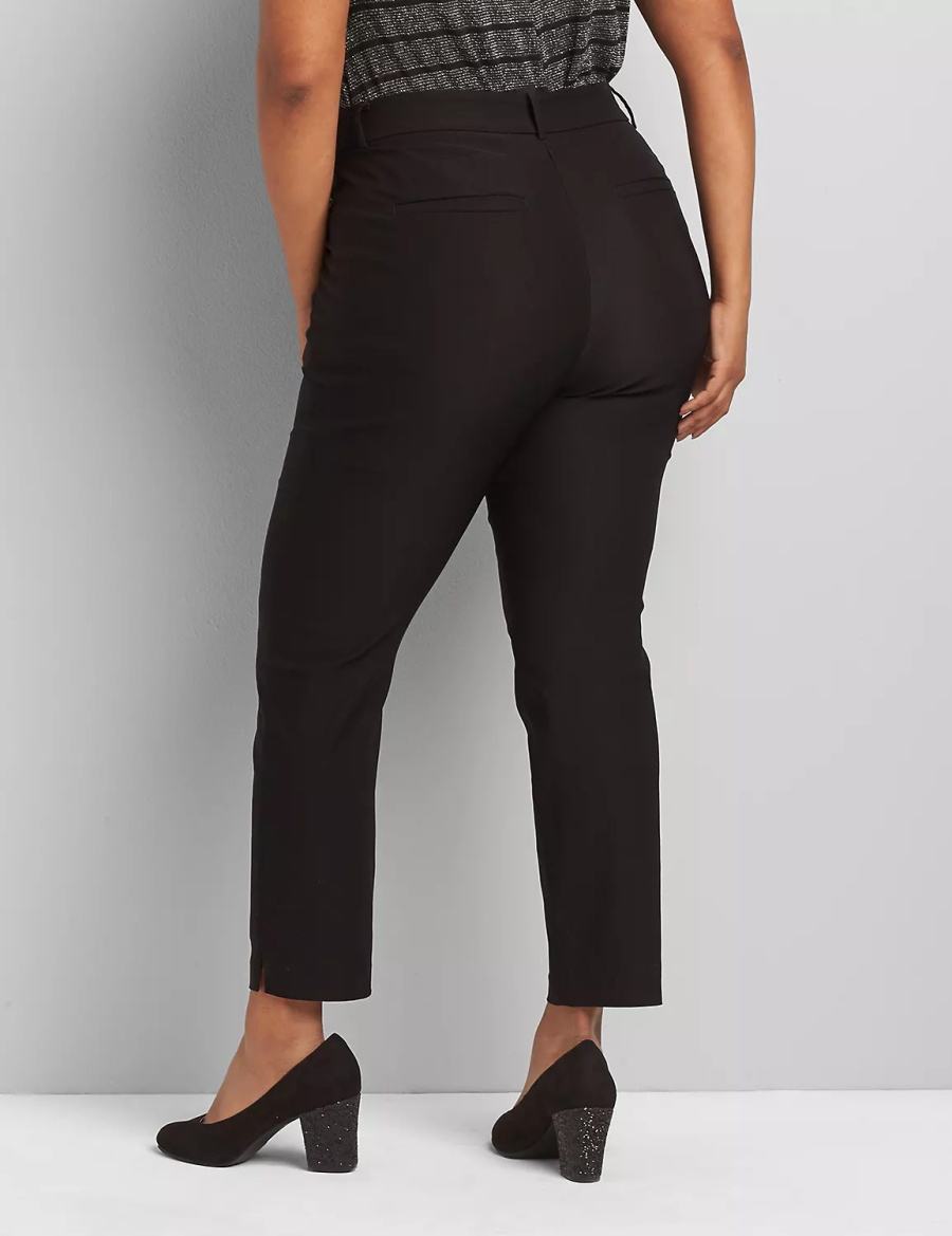 Women Lane Bryant Slim Ankle 4-Season Pants Black | KWM9251RR