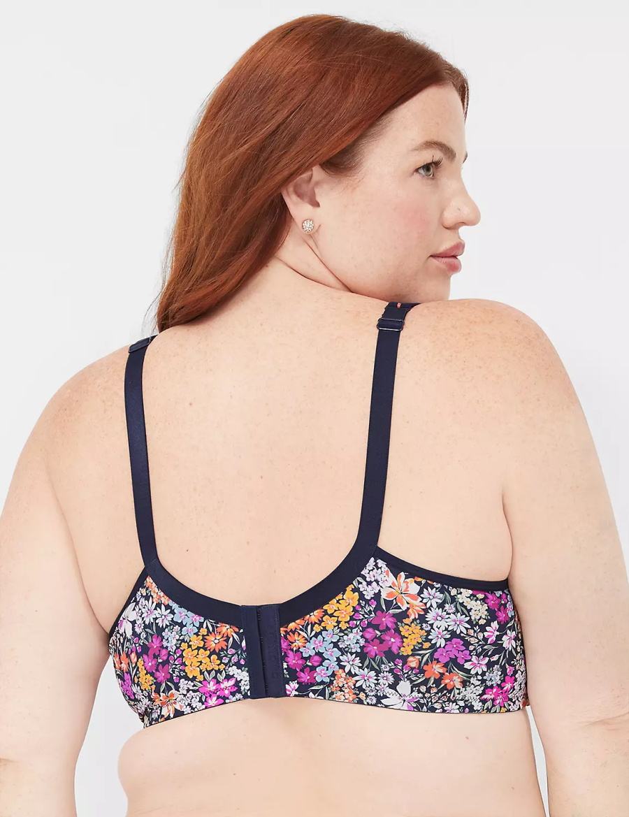 Women Lane Bryant Smooth Lightly Lined Balconette Bra Blue | OXJ2684XY