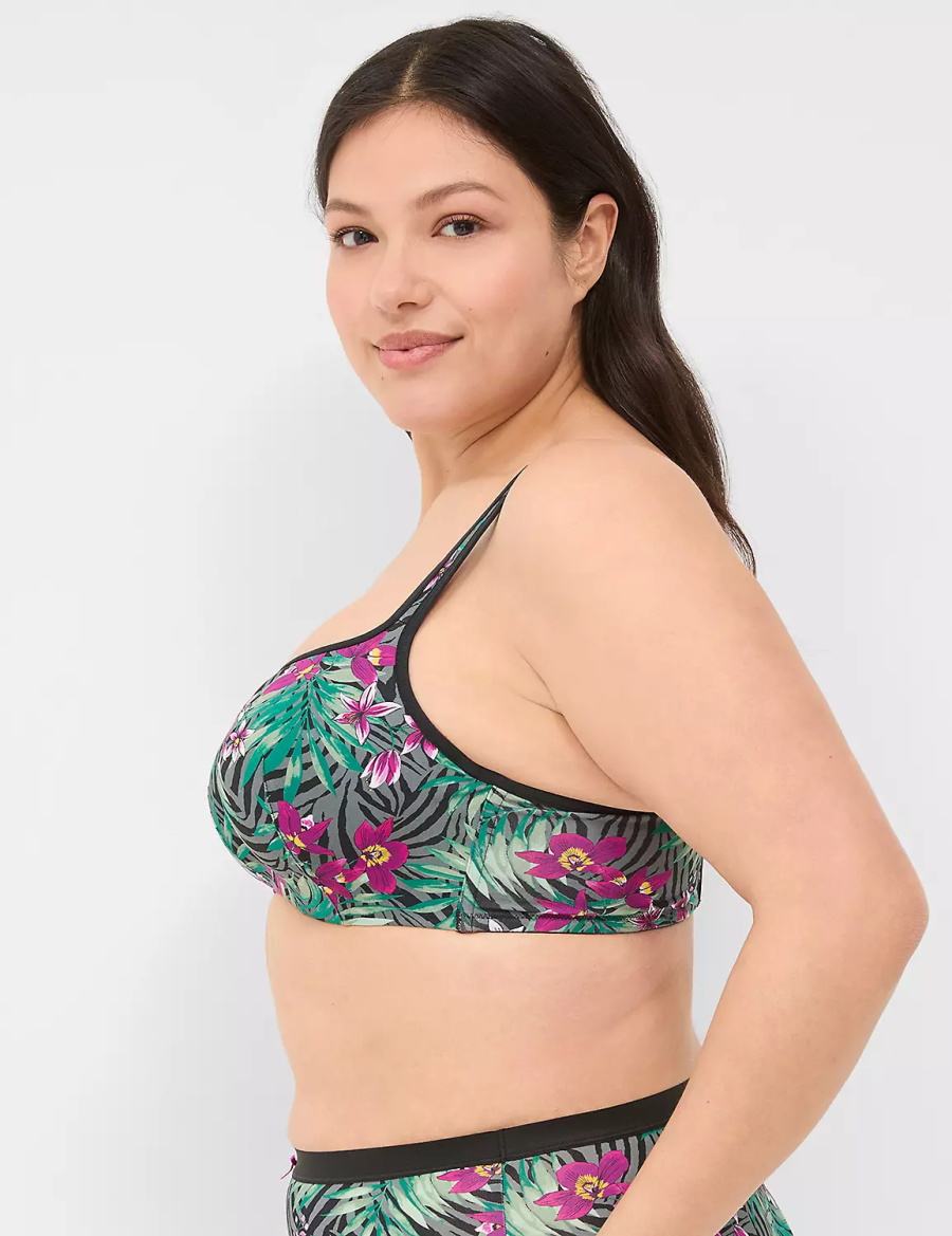 Women Lane Bryant Smooth Lightly Lined Balconette Bra Green Multicolor | KWI4461KB