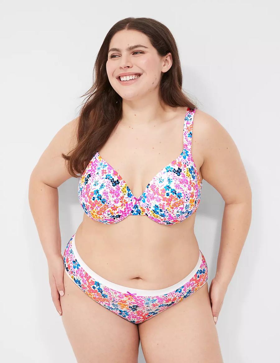 Women Lane Bryant Smooth Lightly Lined Full Coverage Bralettes Multicolor | JBT9573NF