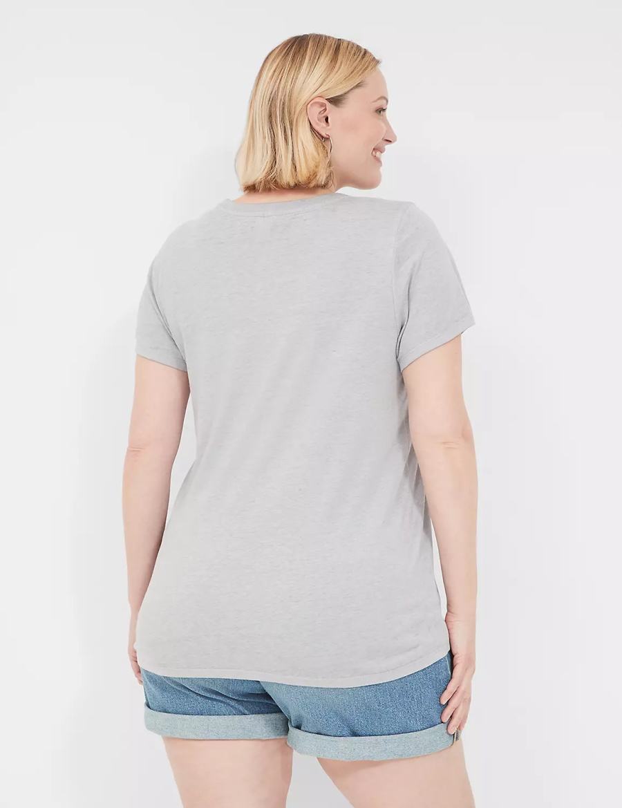 Women Lane Bryant Sol Sun Graphic Tee T Shirts Grey | RZN5924BX