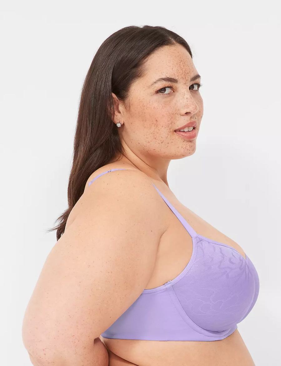 Women Lane Bryant Spacer Lightly Lined Balconette Bra Purple | HOW668GM