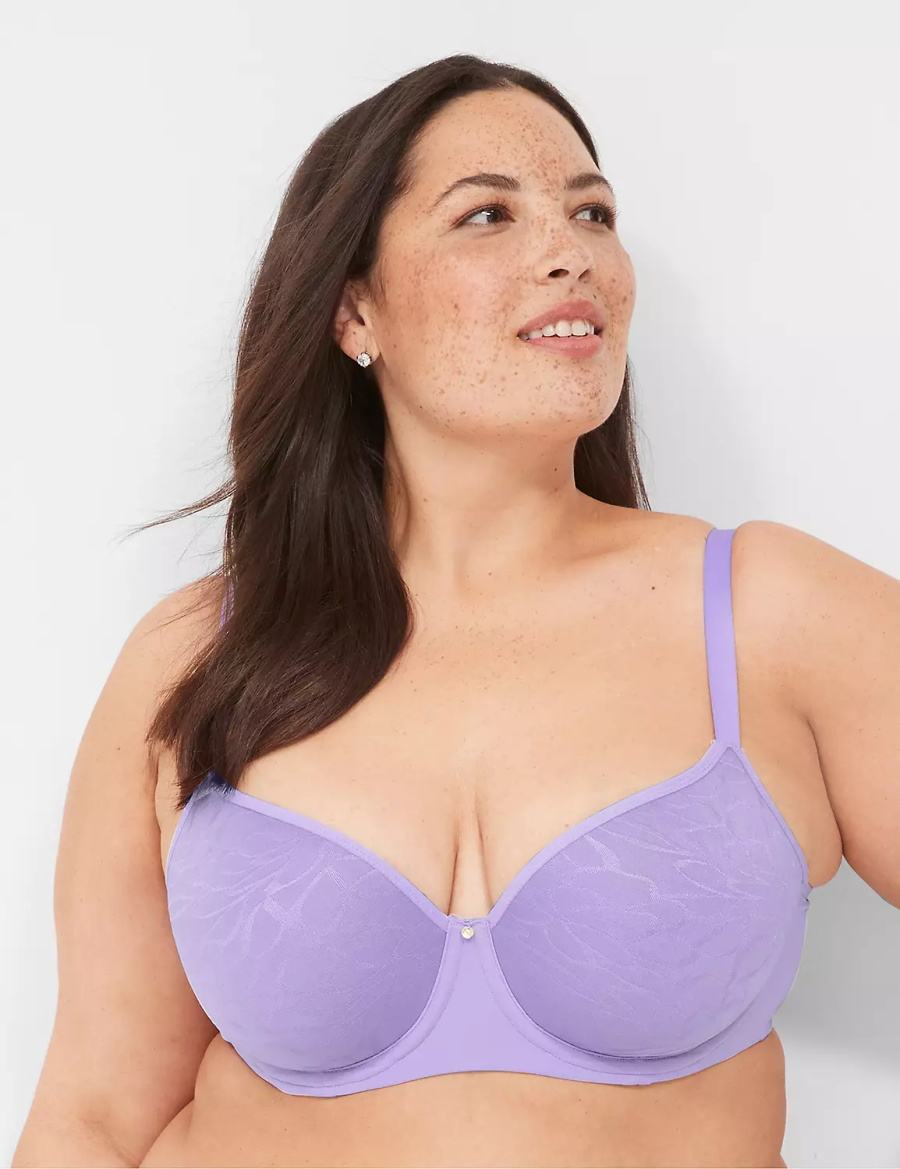 Women Lane Bryant Spacer Lightly Lined Balconette Bra Purple | HOW668GM