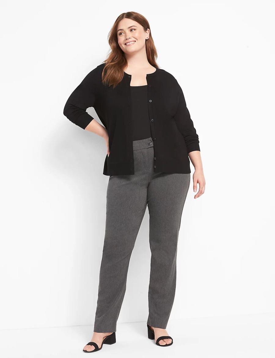 Women Lane Bryant Straight Leg 4-Season Pants Grey | IDS2372VP