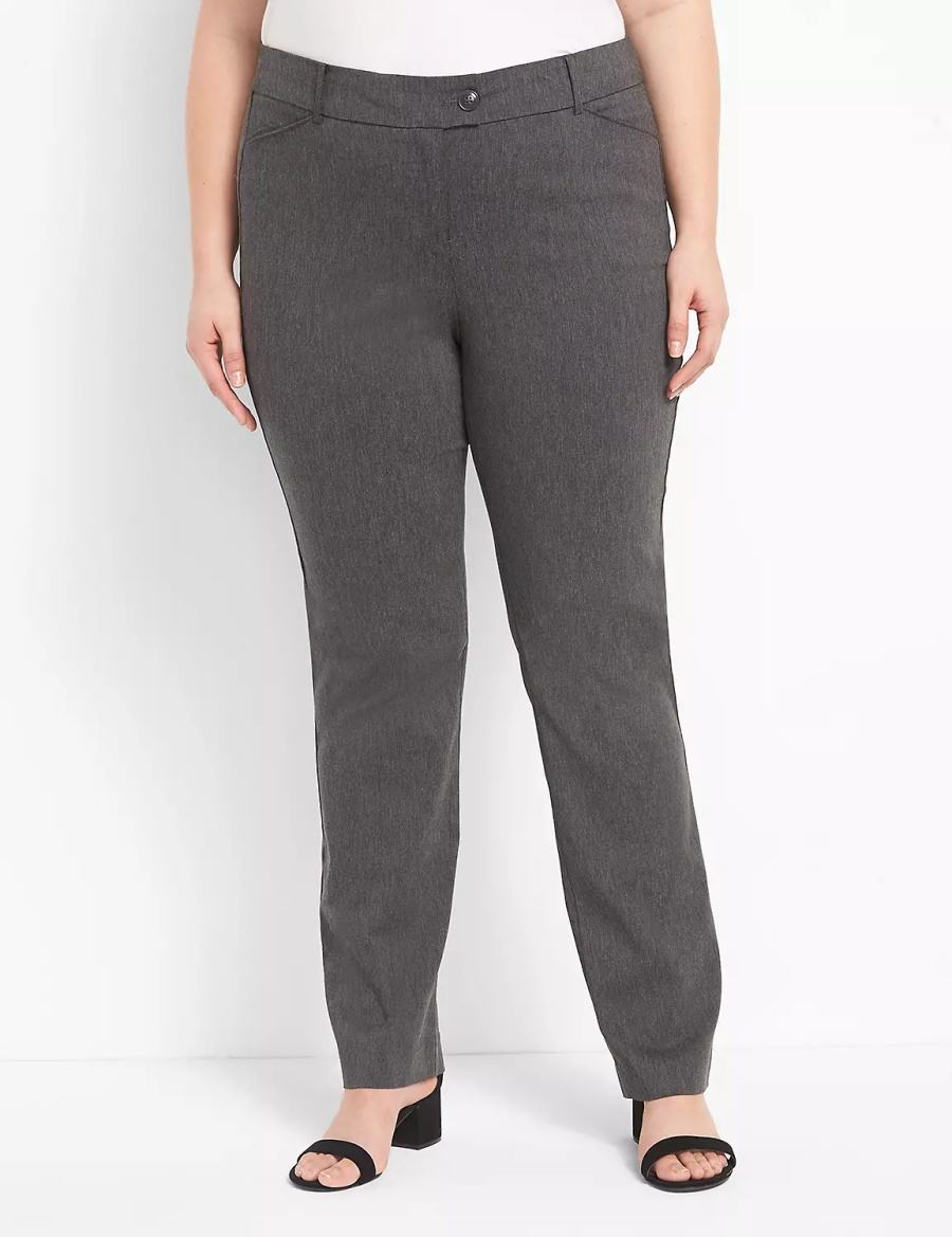 Women Lane Bryant Straight Leg 4-Season Pants Grey | IDS2372VP